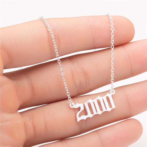 Prime & Pure 9K White Gold Birthyear Necklace 2000