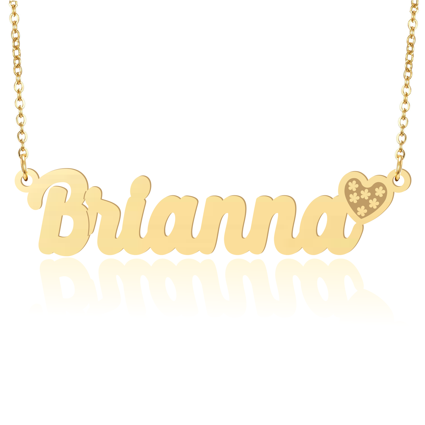 Prime & Pure 9K Yellow Gold Name Necklace Brianna with Heart