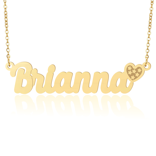 Prime & Pure 9K Yellow Gold Name Necklace Brianna with Heart