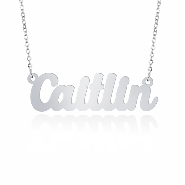 Prime & Pure 9K White Gold Name Necklace Caitlin