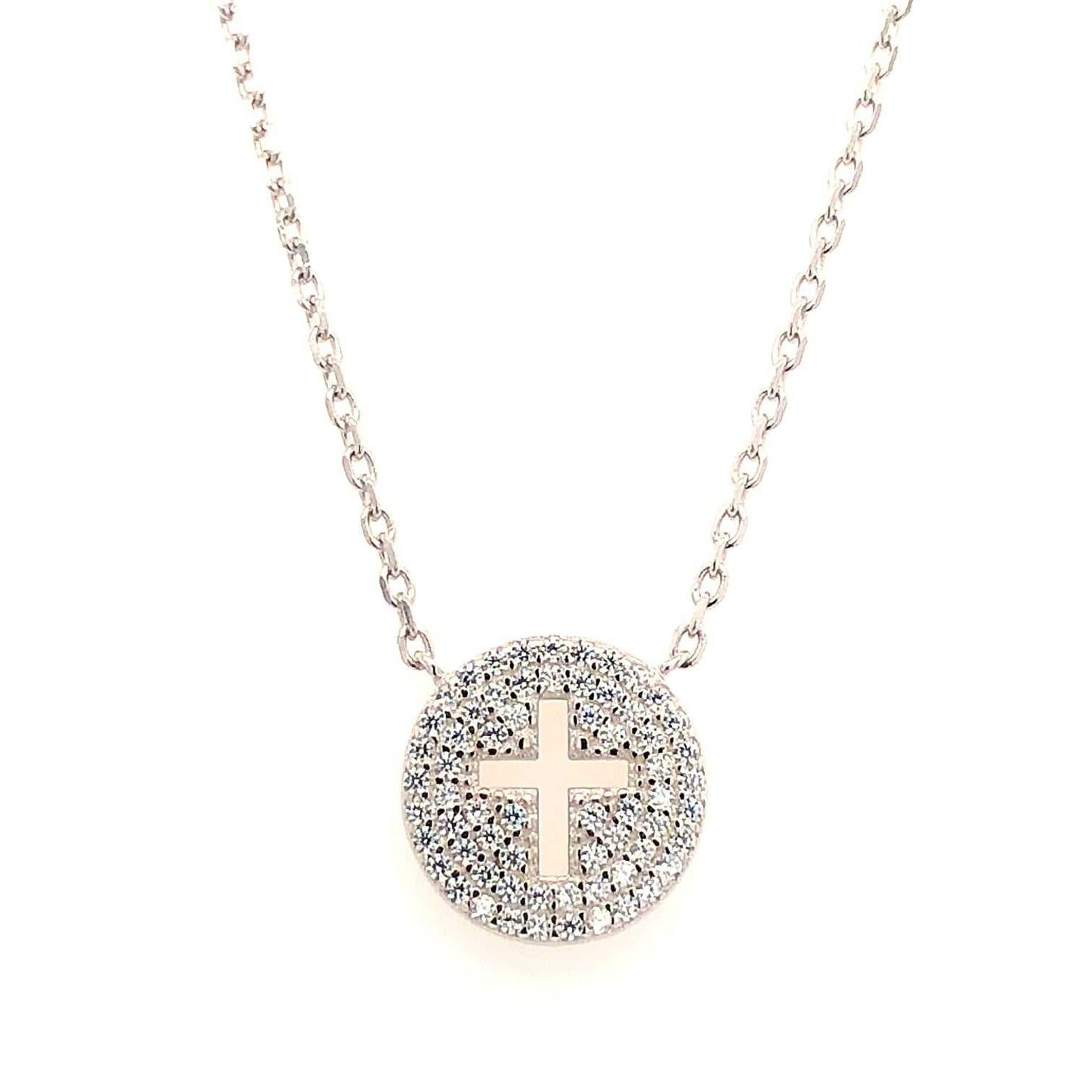 Cross in Zirconia Circle