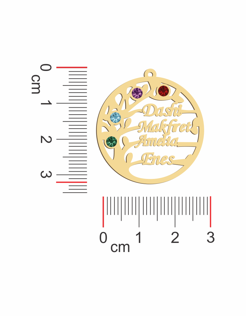 Family Tree Birthstones Necklace