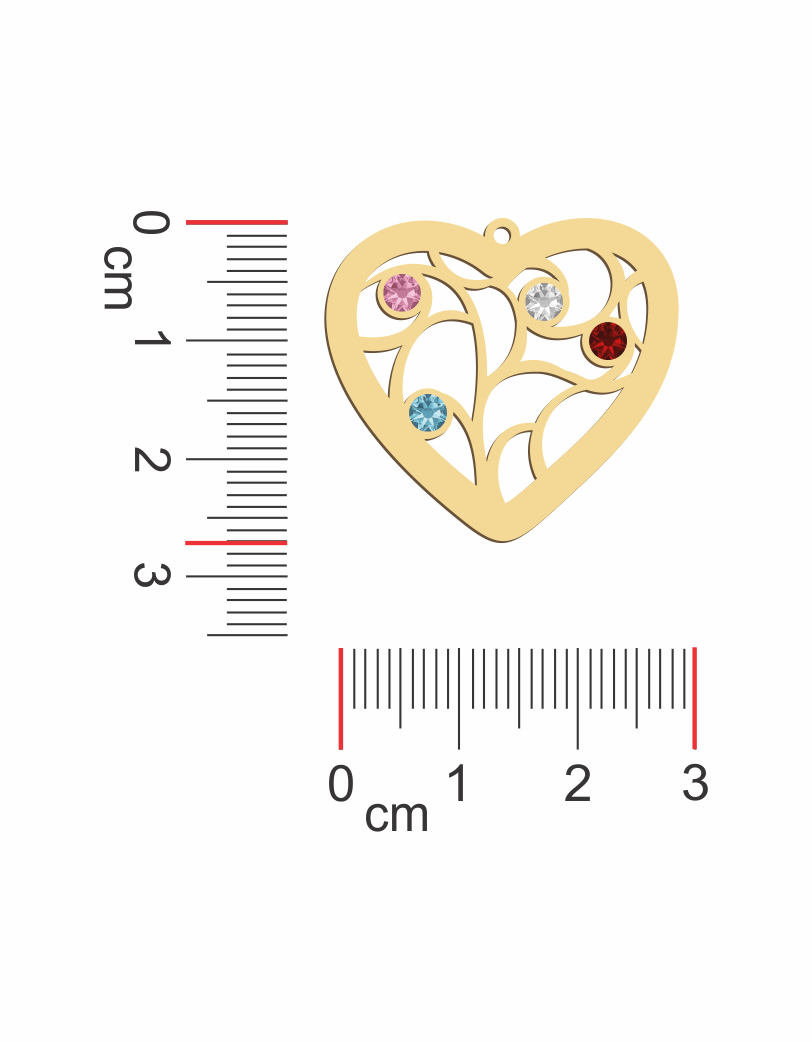 Family Heart Tree Birthstones Necklace