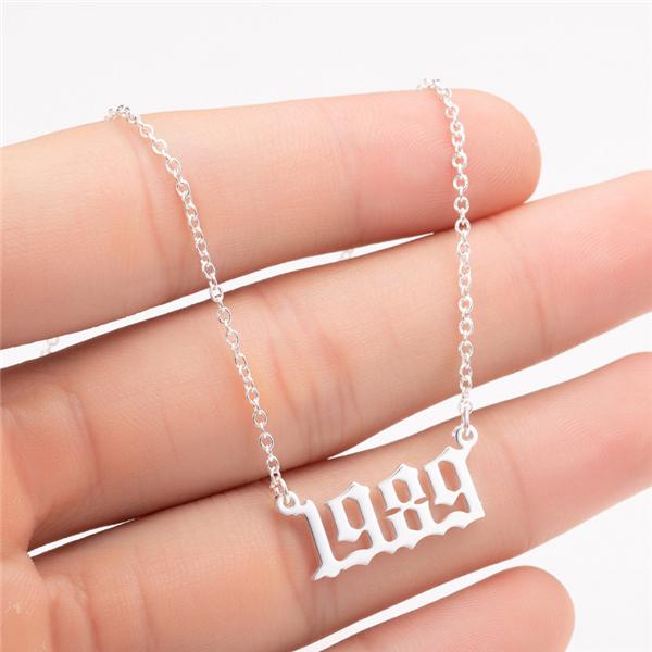 Prime & Pure Sterling Silver Birthyear Necklace 1989