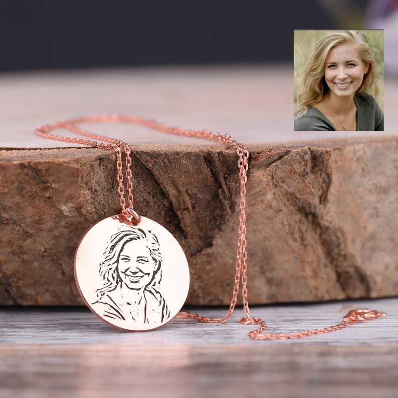 Photo Sketch Engraved Necklace
