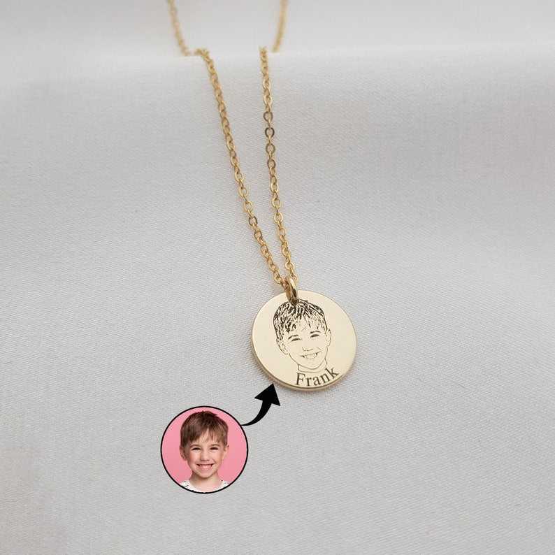 Photo Sketch Engraved Necklace