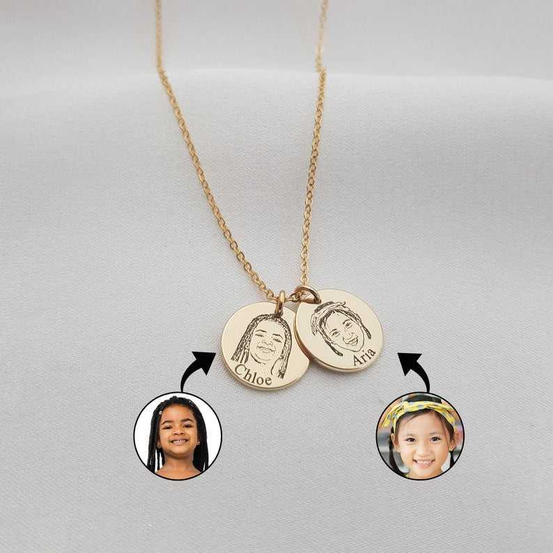 Photo Sketch Engraved Necklace