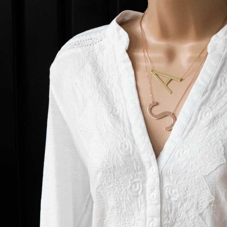 Sideway Big Letter Necklace