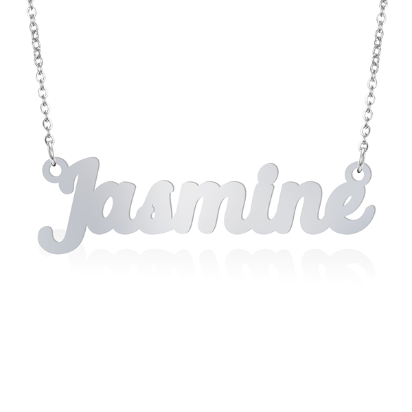 Prime & Pure 9K White Gold Name Necklace Jasmine