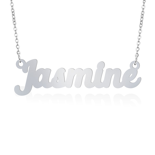 Prime & Pure 9K White Gold Name Necklace Jasmine