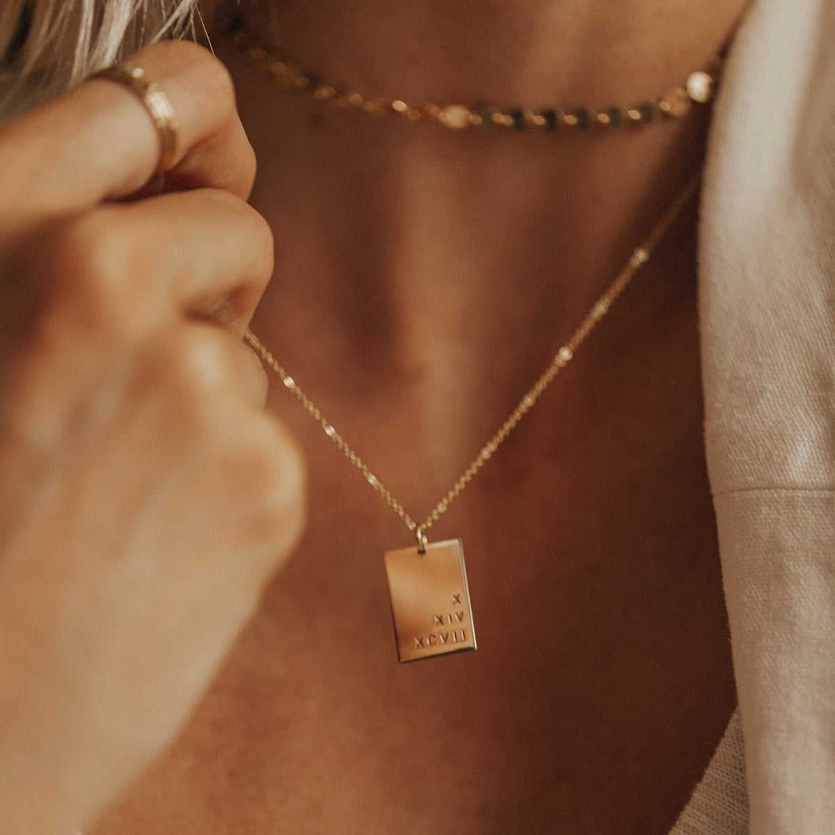 Personalised Rectangle Necklace