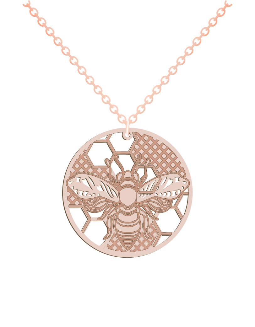 Bee in Circle Necklace