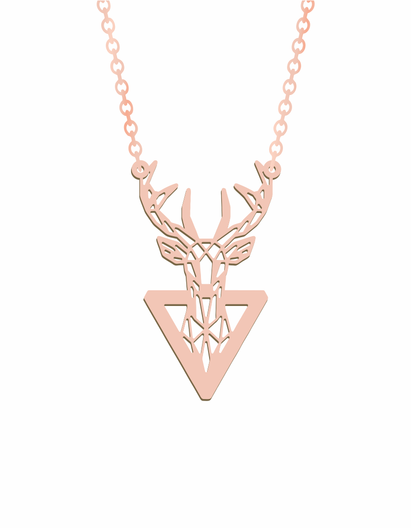 Geometric Deer (1) Necklace