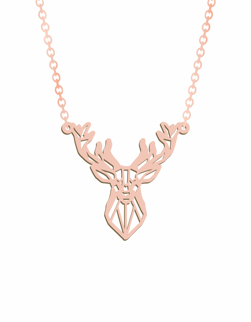 Geometric Deer (2) Necklace