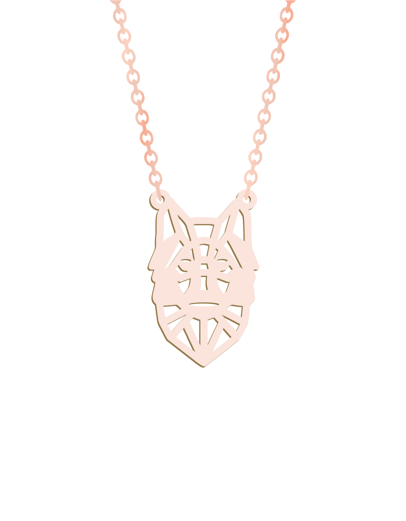 Geometric Wolf Necklace