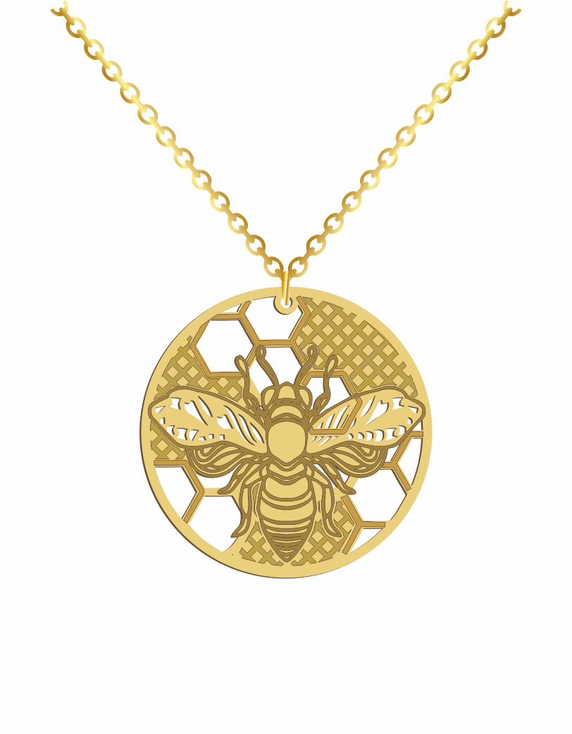 Bee in Circle Necklace