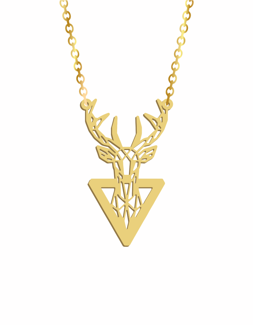 Geometric Deer (1) Necklace