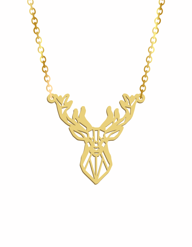 Geometric Deer (2) Necklace