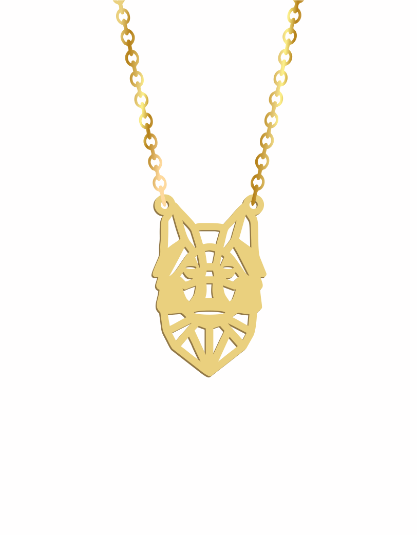 Geometric Wolf Necklace