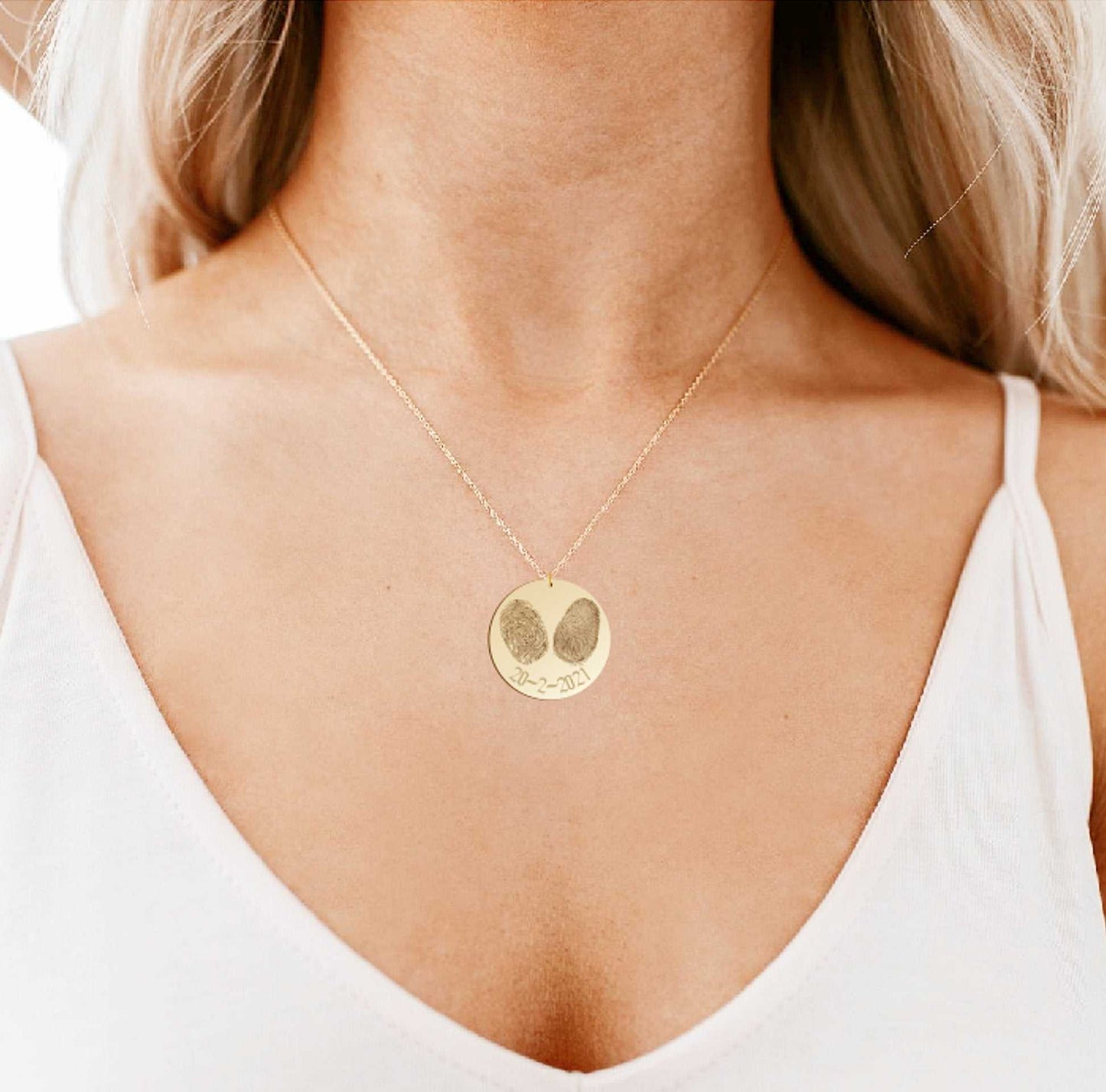 Couples Finger Prints Necklace
