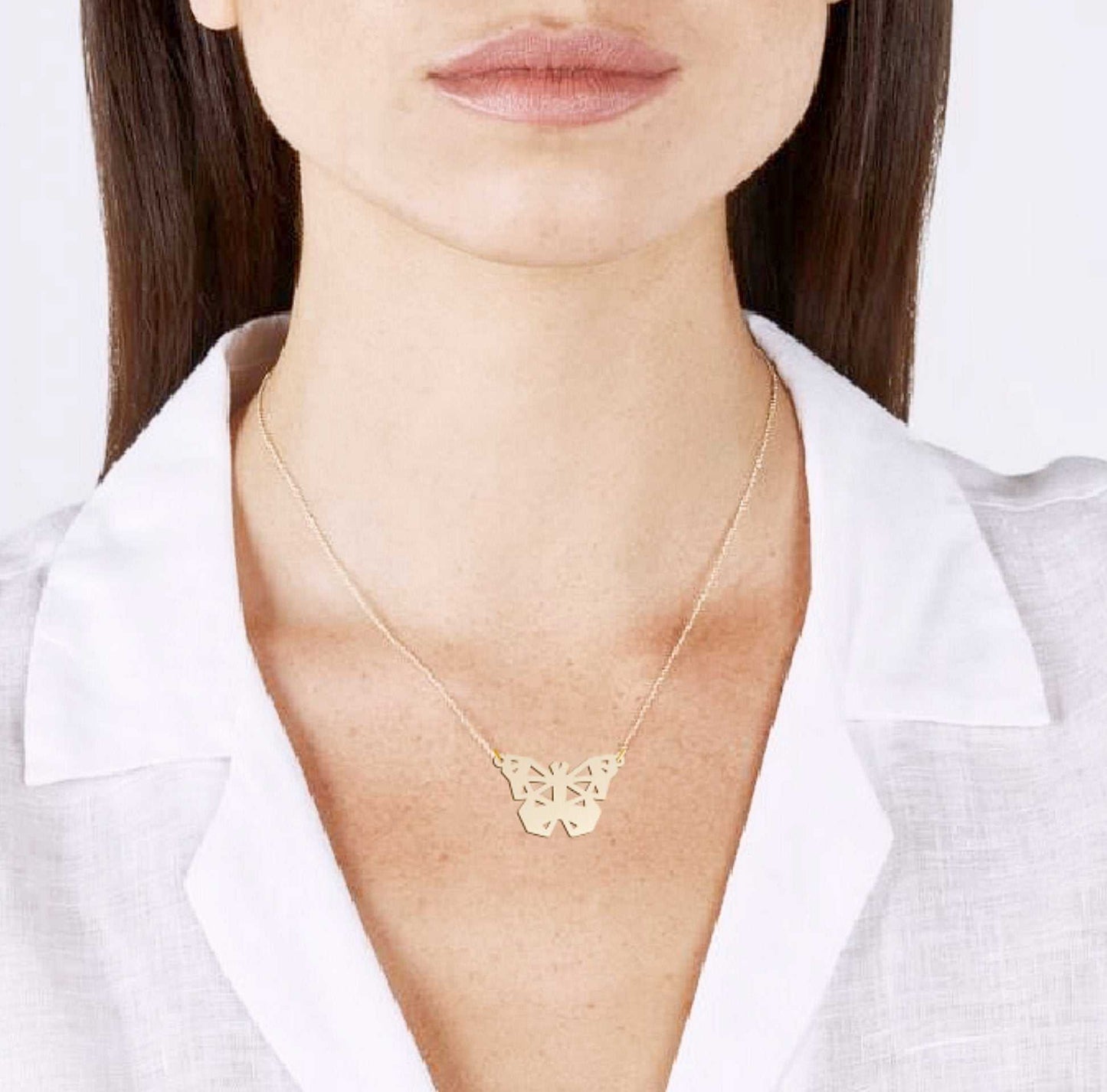 Geometric Butterfly Necklace
