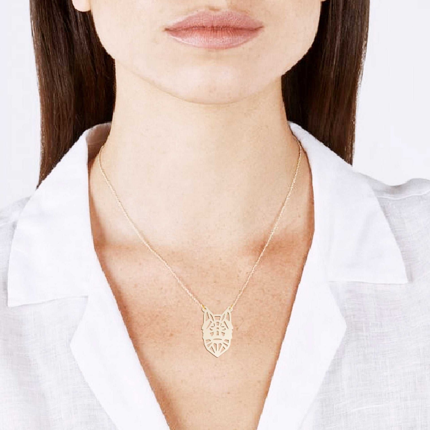 Geometric Wolf Necklace