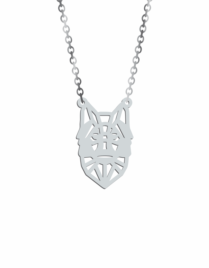 Geometric Wolf Necklace