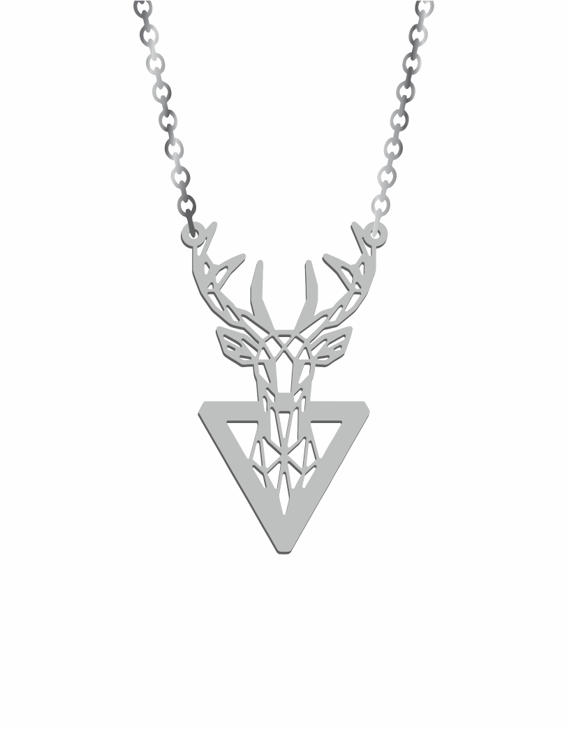 Geometric Deer (1) Necklace
