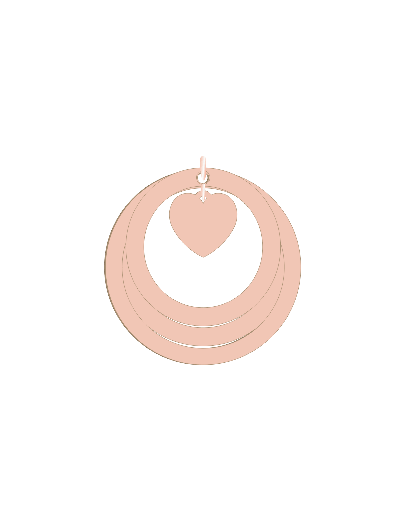 Heart and Circles Family Names Pendant
