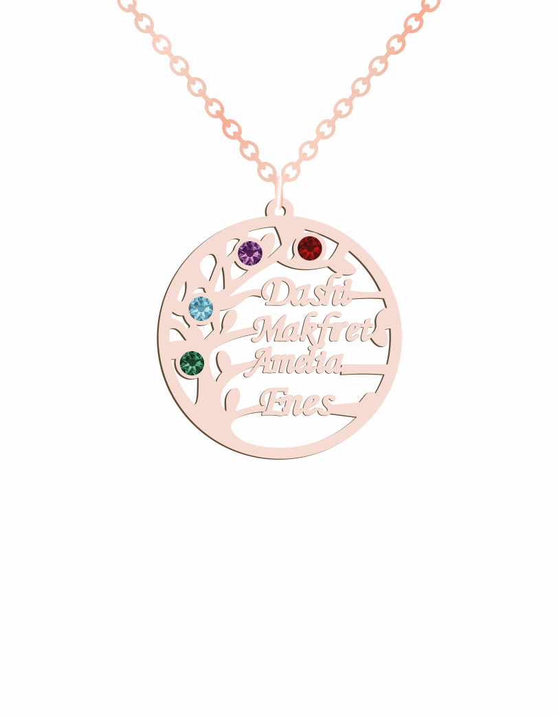 Family Tree Birthstones Necklace