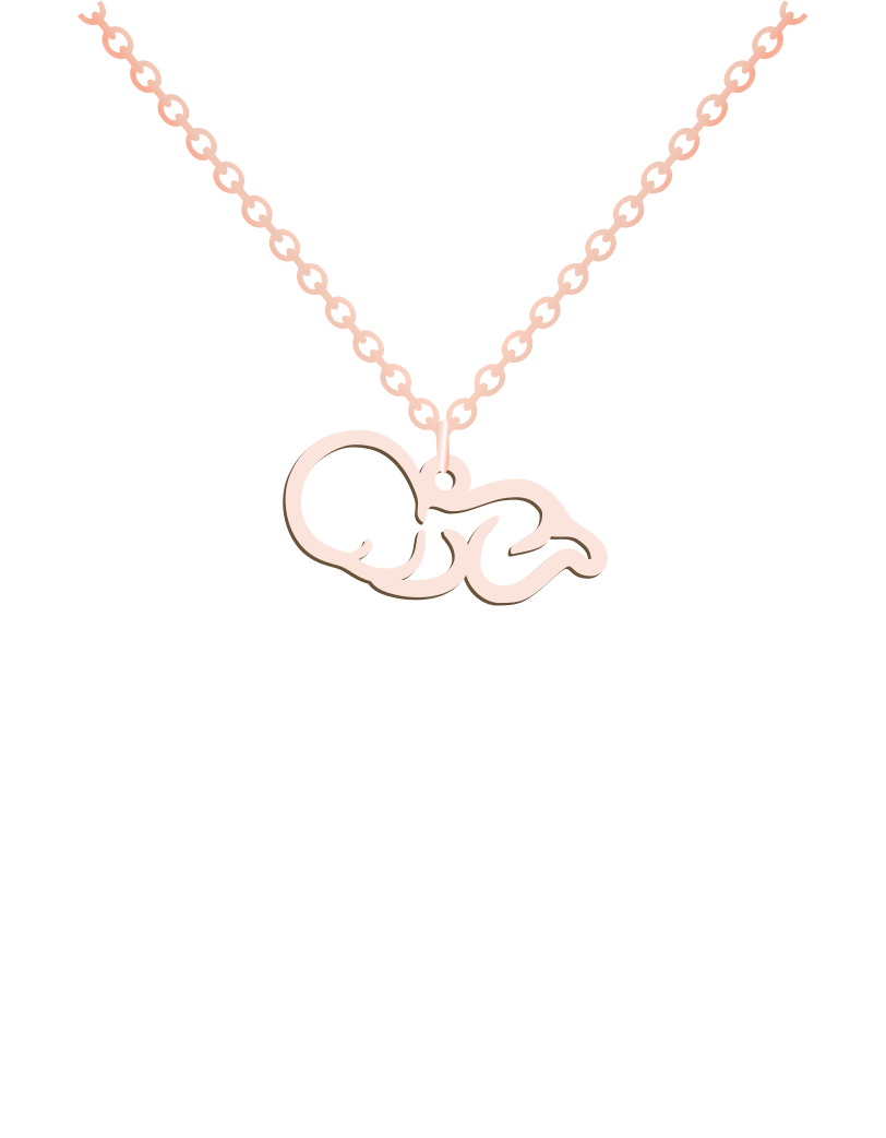 Sleeping Baby Line Necklace