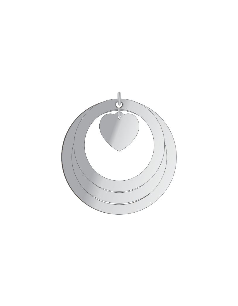 Heart and Circles Family Names Pendant