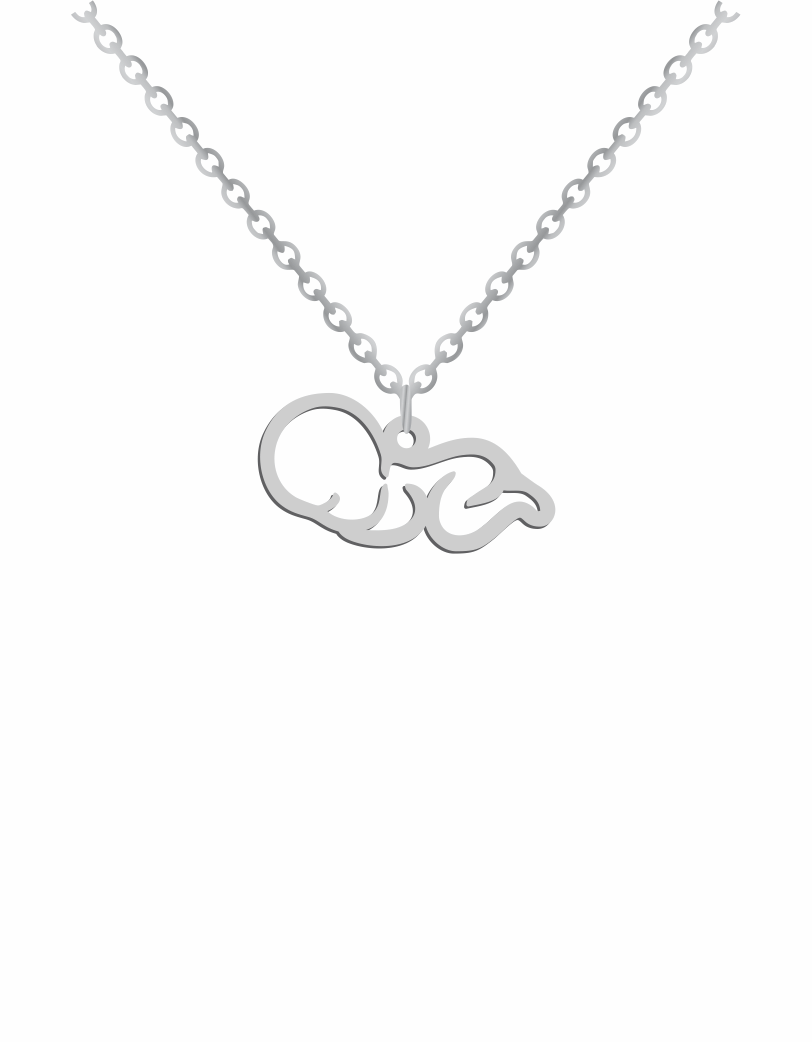 Sleeping Baby Line Necklace