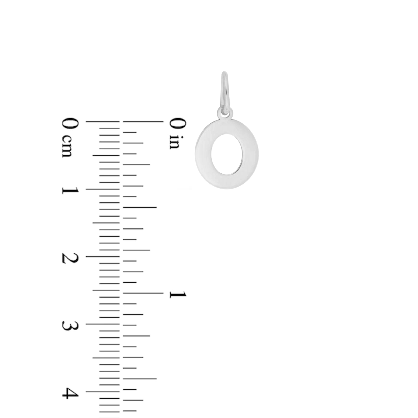 Prime & Pure Sterling Silver Initial Pendant Letter O