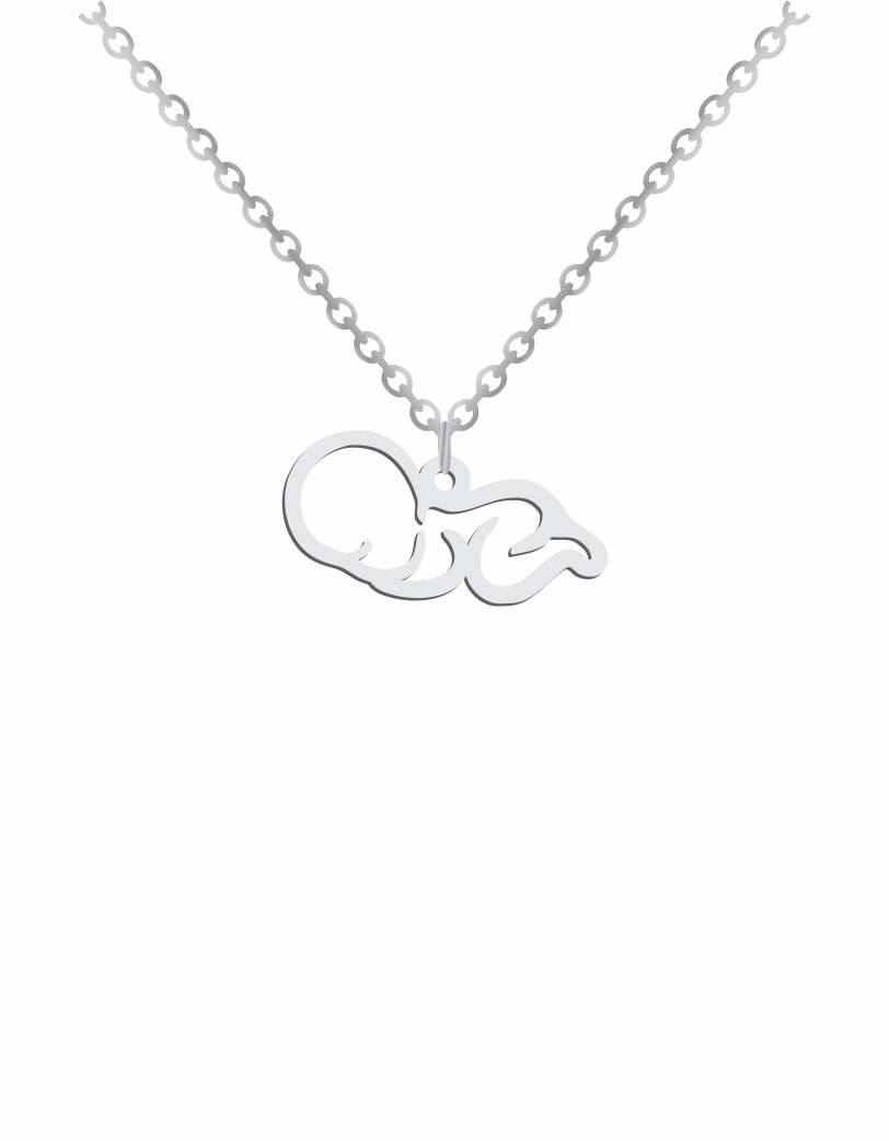 Sleeping Baby Line Necklace