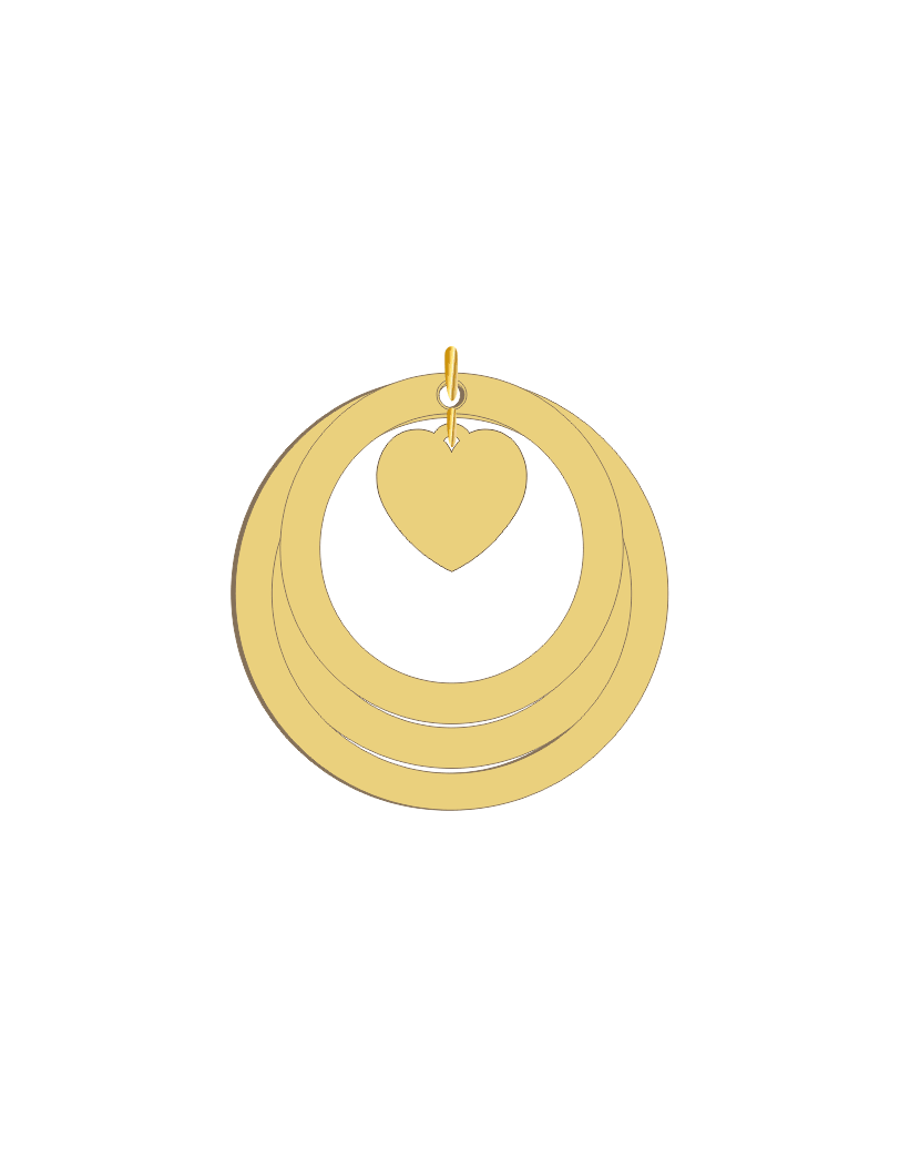 Heart and Circles Family Names Pendant