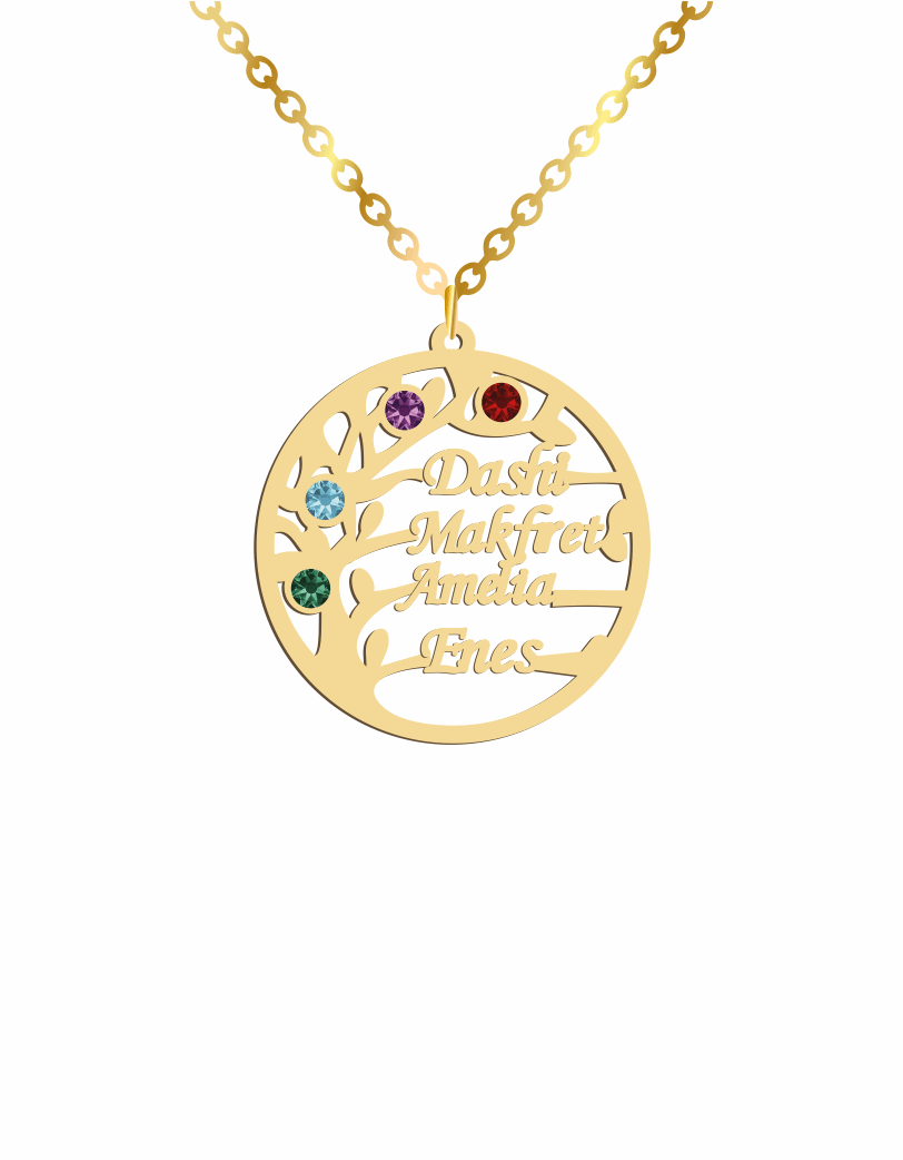 Family Tree Birthstones Necklace